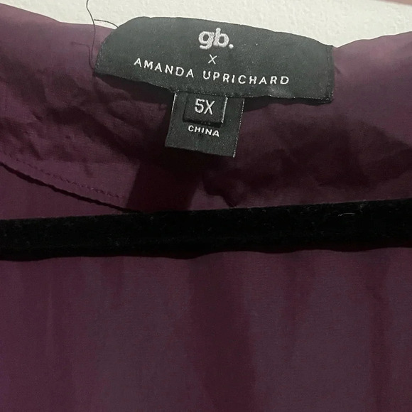 gb x Amanda Uprichard Malia Purple Ruffle Mini Faux Wrap Long Sleeve Dress - Picture 2 of 6